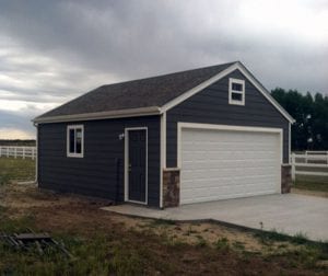 2 Car Detached Custom Built Garage Companies Denver - 20x24 Lap Siding, Stone