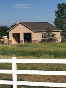 Large Detached Car Garage - 28x38 Lap Siding, 10’ Walls, Brick Wainscot