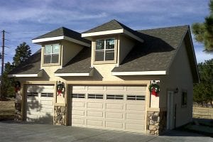 Detached Three Car Garage protects cars during the Denver winter months